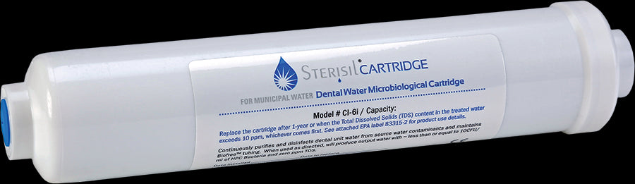 Sterisil CV-10 Dental Unit Waterline Treatment Valved Cartridge 10 3/8 Sterisil CV-10 Dental Unit Waterline Treatment Valved Cartridge 10 3/8